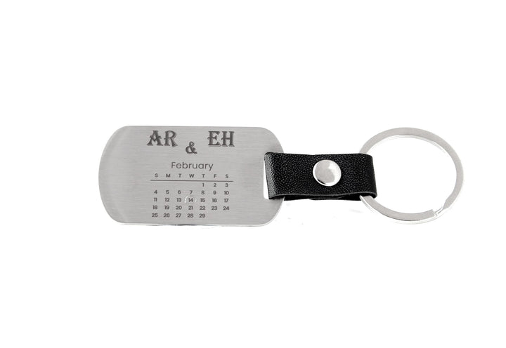 Couples Date Dog Tag Keychain
