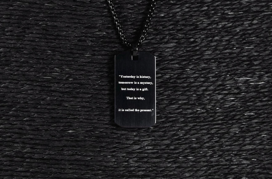 Motivational Quote Necklace Engraved