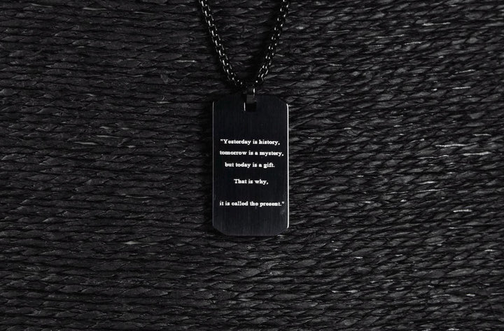 Motivational Quote Necklace Engraved