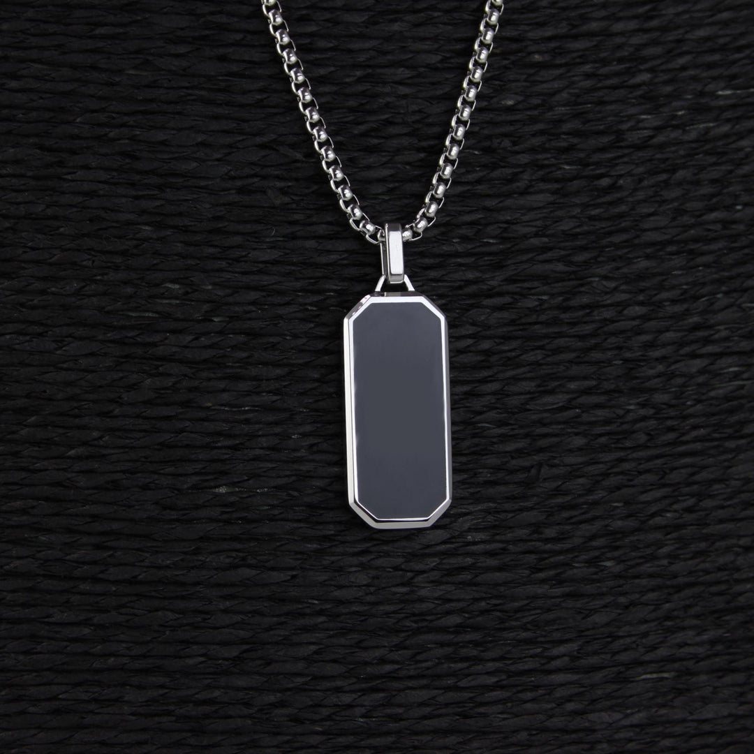 Roman Numerals Black Onyx Necklace