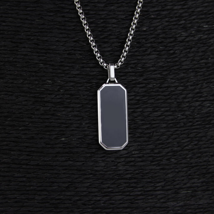 Roman Numerals Black Onyx Necklace