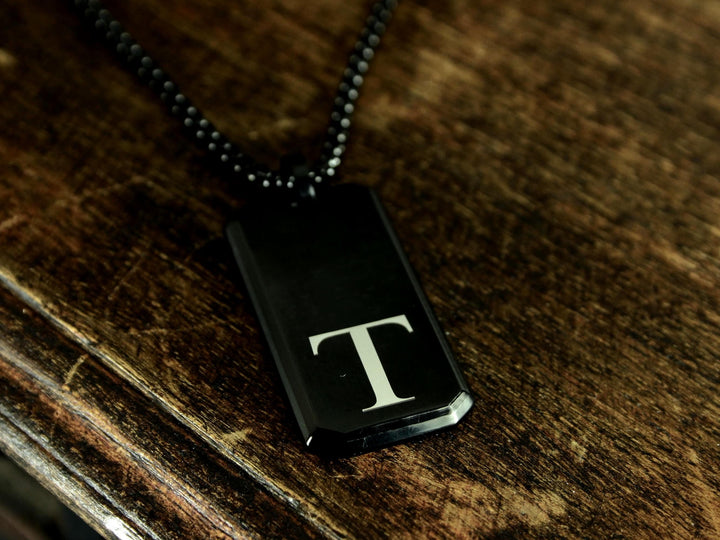 Black Initials Necklace