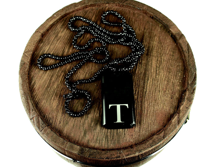 Black Initials Necklace