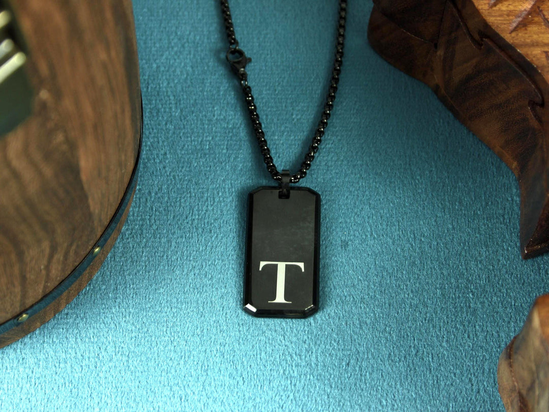 Black Initials Necklace
