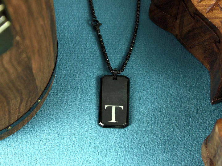 Black Initials Necklace