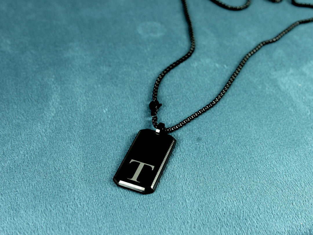 Black Initials Necklace