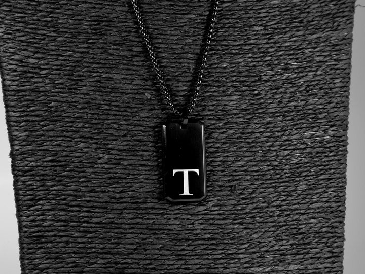 Black Initials Necklace
