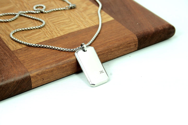 Custom Bezel Cut Pendant with Small Initials