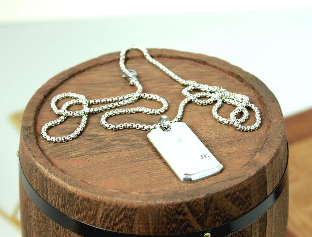 Custom Bezel Cut Pendant with Small Initials