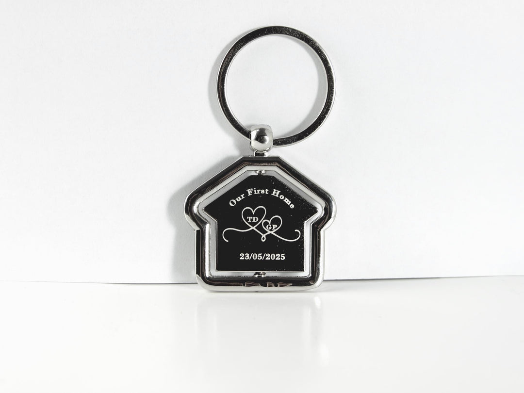 Rotating Personalised New Home Keyring