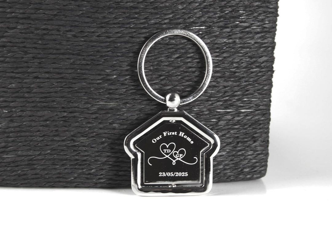 Rotating Personalised New Home Keyring