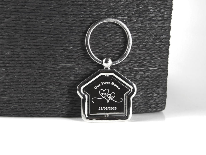 Rotating Personalised New Home Keyring