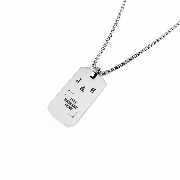 Dog tag necklace with &