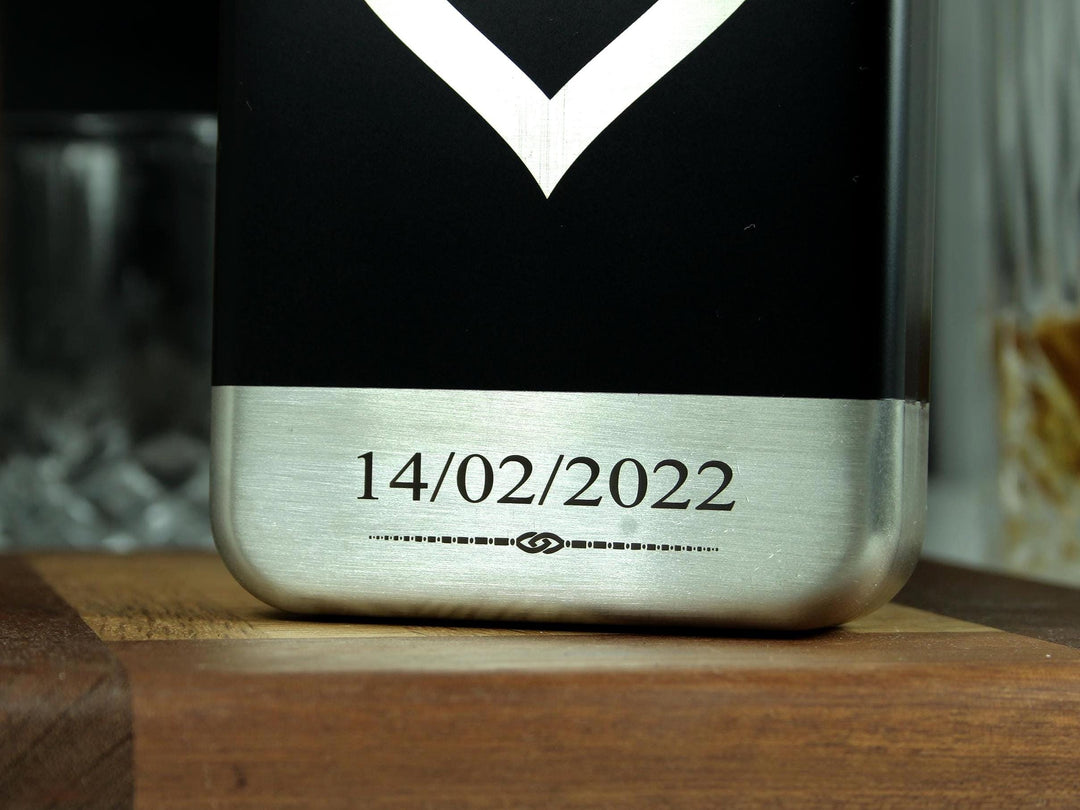 Personalised Whiskey Flask with Heart Design