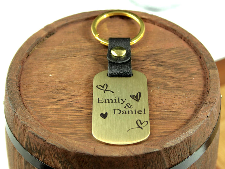 Personalised Couples Dog Tag Keyring