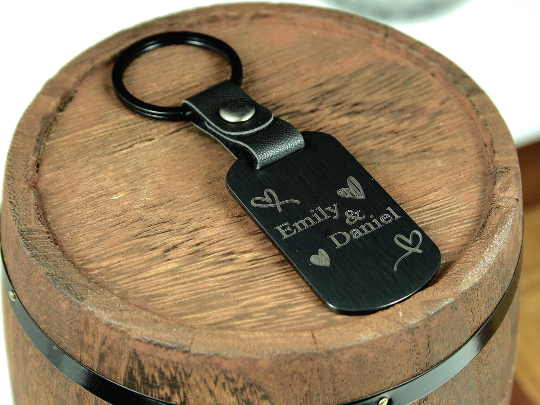 Personalised Couples Dog Tag Keyring