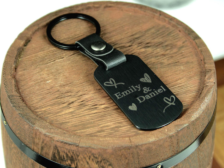 Personalised Couples Dog Tag Keyring