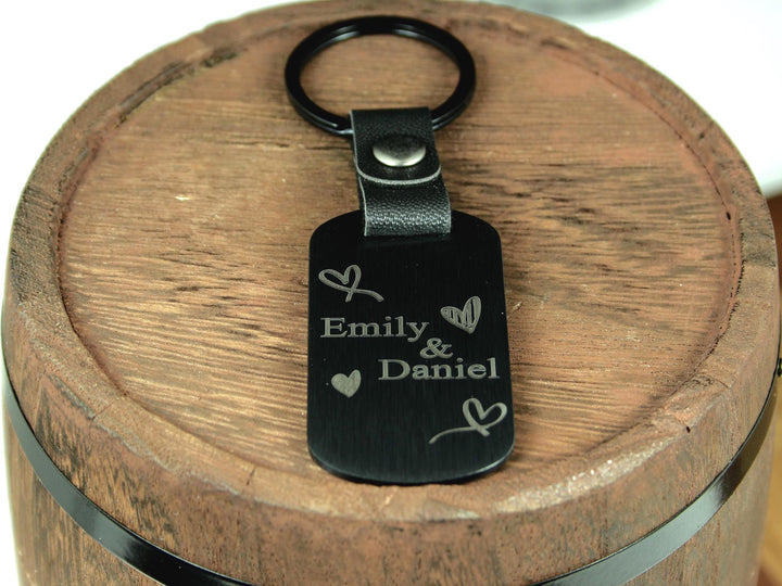 Personalised Couples Dog Tag Keyring
