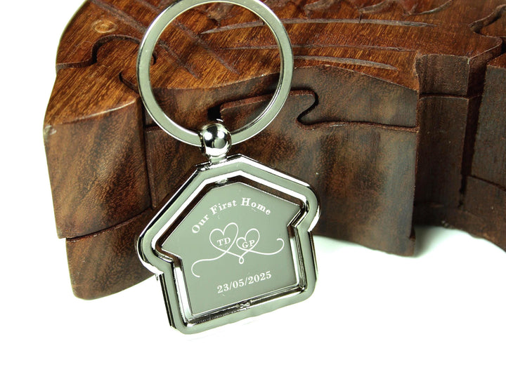 Rotating Personalised New Home Keyring