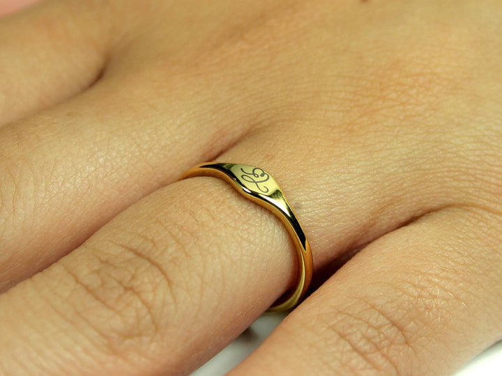 18k Gold Plated Initial Ring