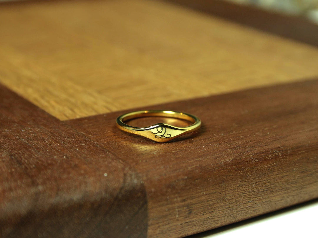 18k Gold Plated Initial Ring