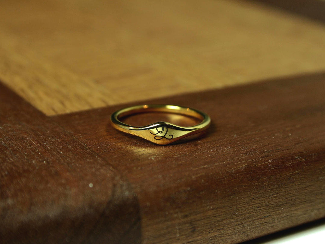 18k Gold Plated Initial Ring