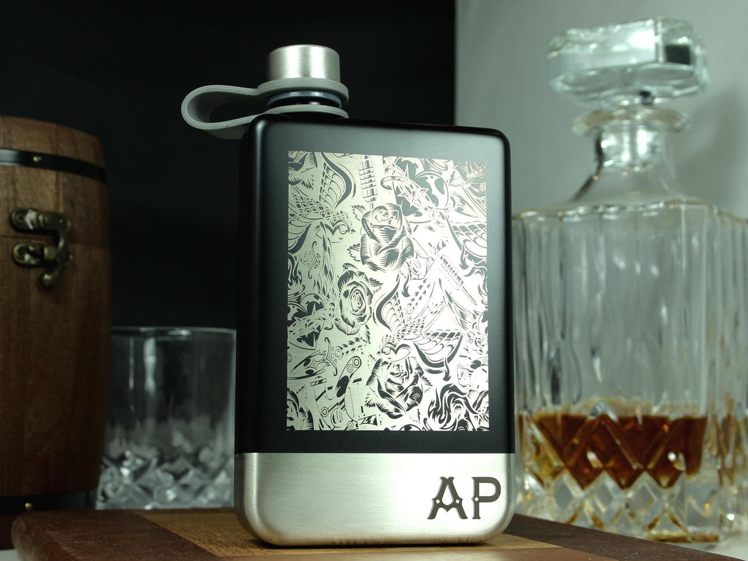 Tattoo Design Personalised Whiskey Flask
