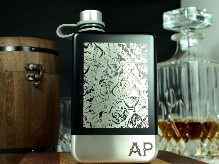 Tattoo Design Personalised Whiskey Flask