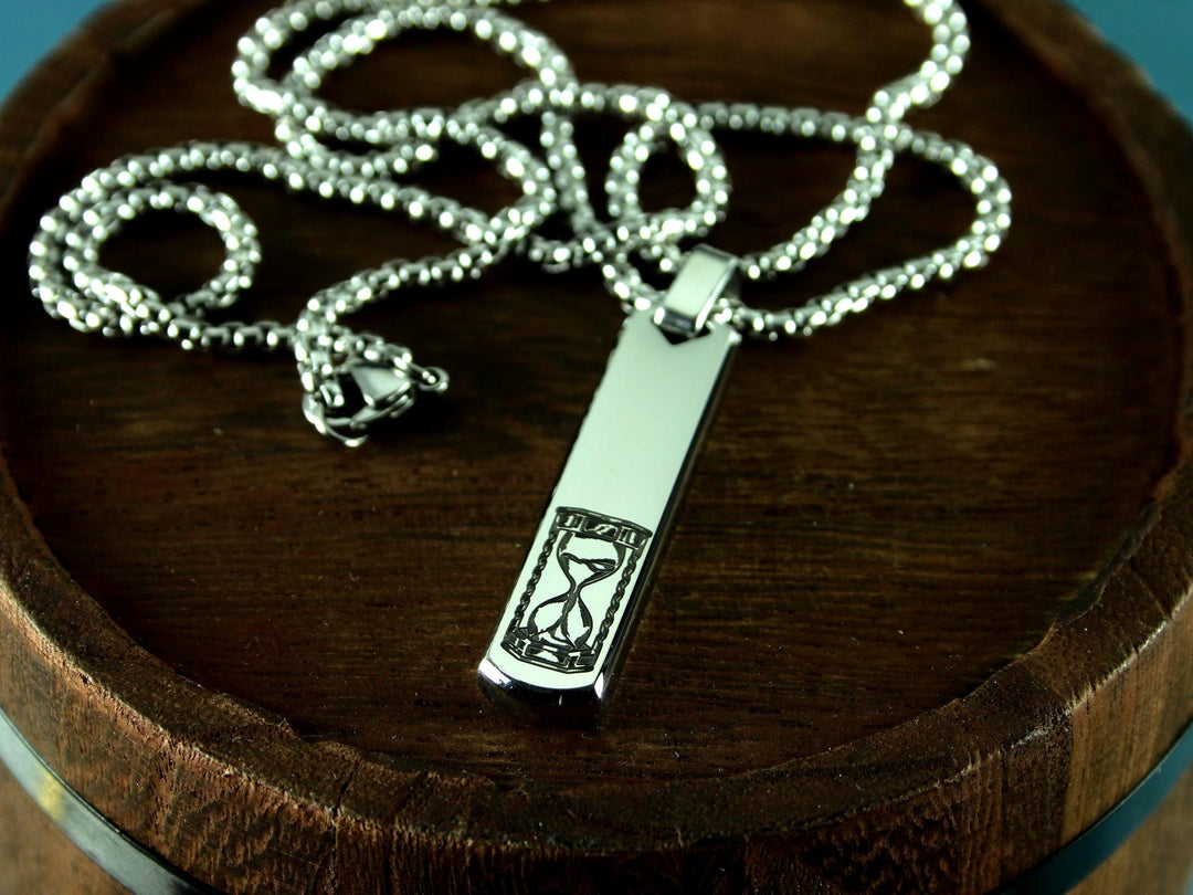 Personalised Bar Pendant, Tattoo Print Design