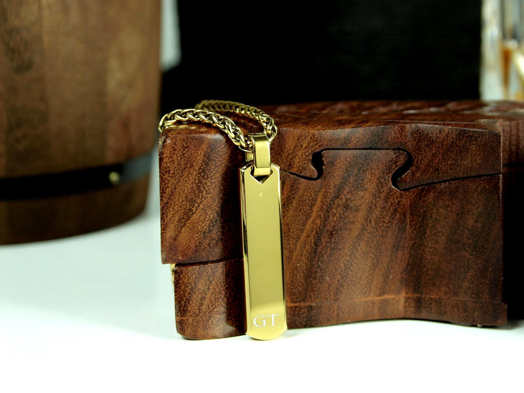 Gold Skull Pendant, Tattoo Style Rose Design