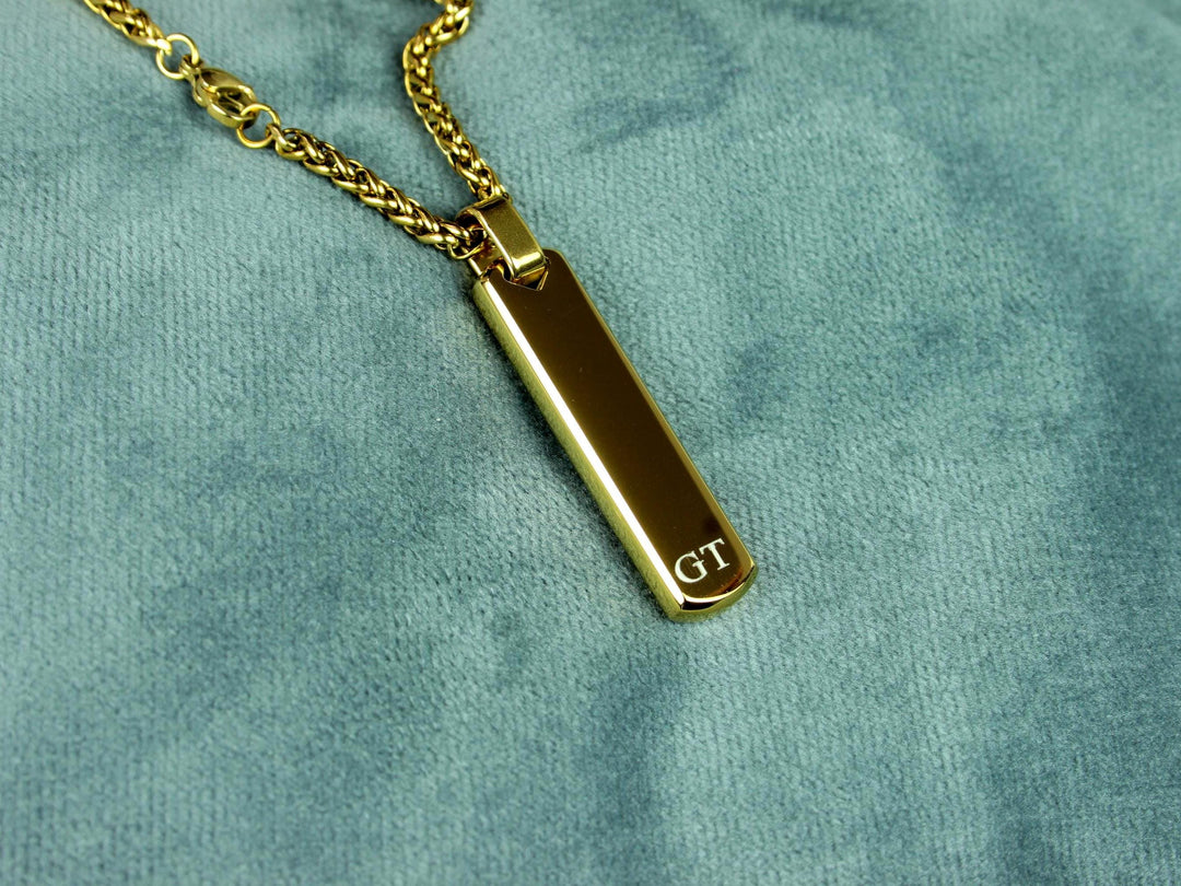 Gold Skull Pendant, Tattoo Style Rose Design