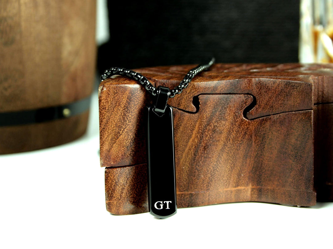 Black Skull Pendant Personalised Name