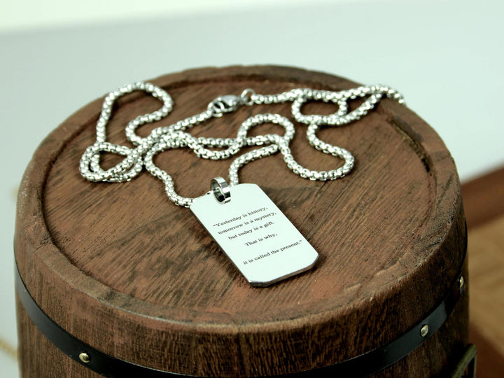 Silver Motivational Quote Necklace