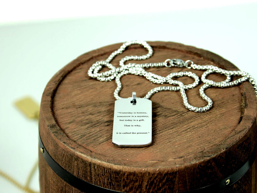Silver Motivational Quote Necklace