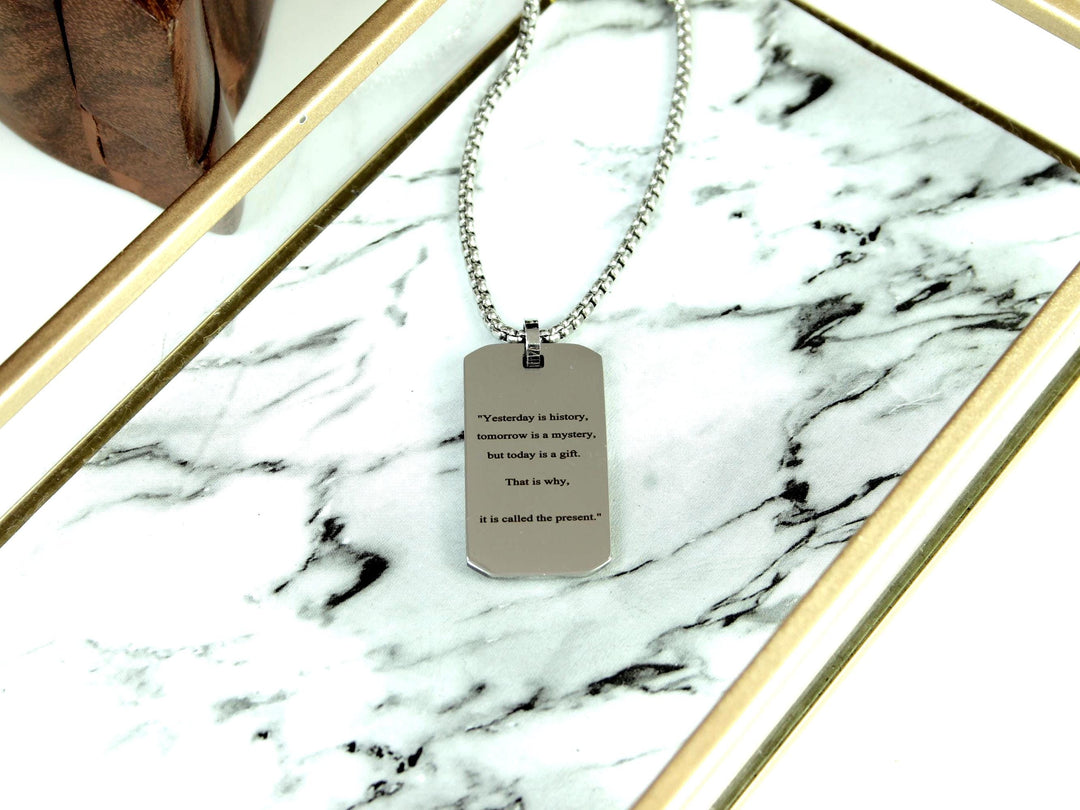 Silver Motivational Quote Necklace