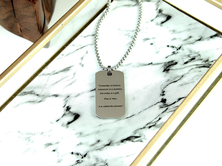 Silver Motivational Quote Necklace