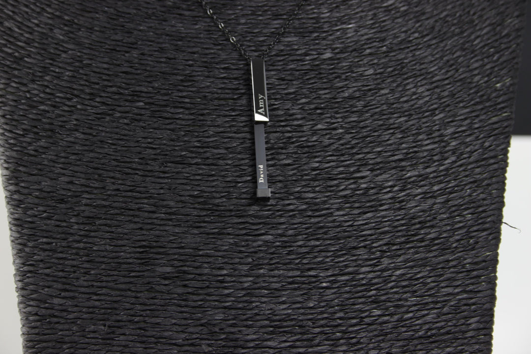 Hidden Name Necklace, Push-Up Bar Pendant