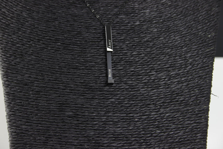 Hidden Name Necklace, Push-Up Bar Pendant