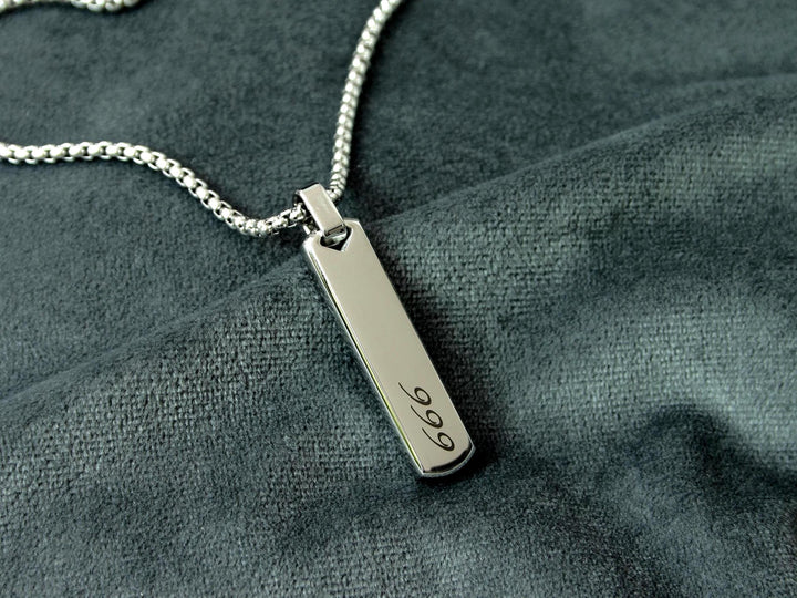 Angel Number 777 Bar Pendant Necklace