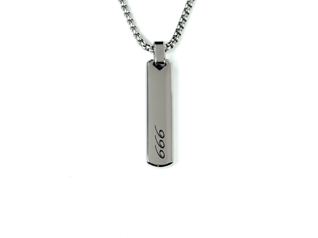 Angel Number 777 Bar Pendant Necklace