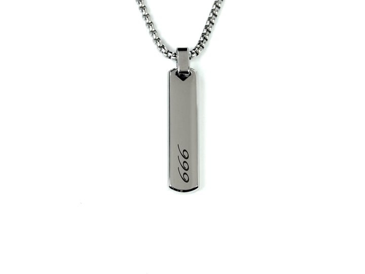 Angel Number 777 Bar Pendant Necklace