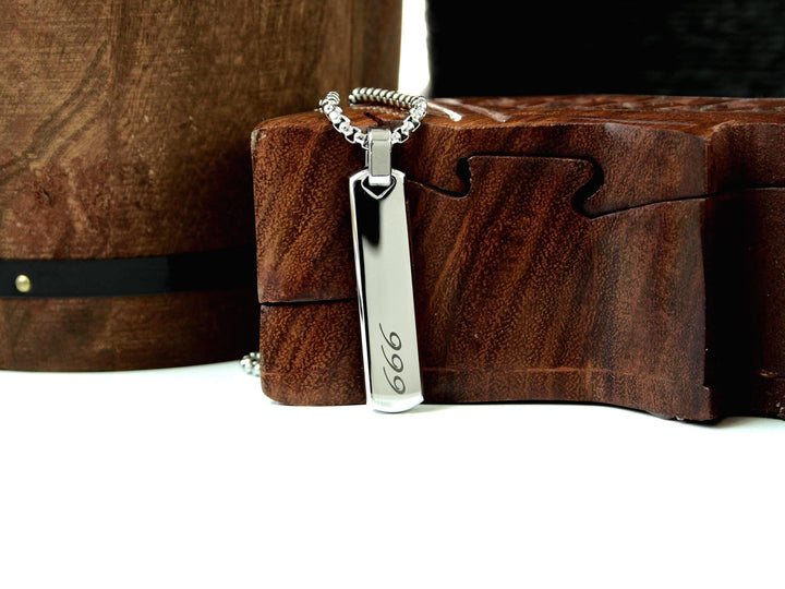 Angel Number 777 Bar Pendant Necklace