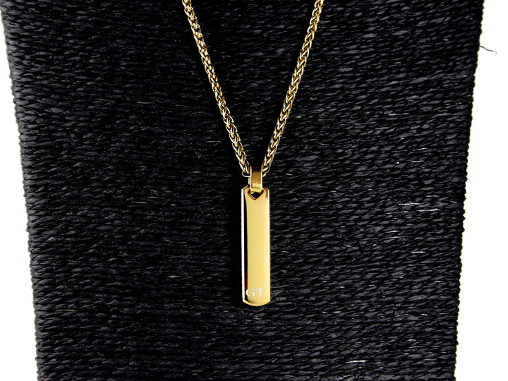 Minimalist Gold Bar Necklace, Personalised with Initials