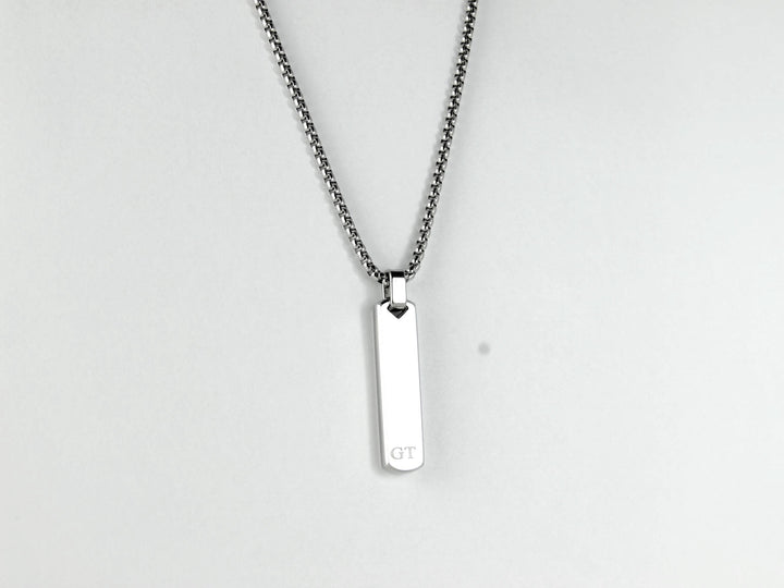 Silver Bar Personalised Initials Necklace