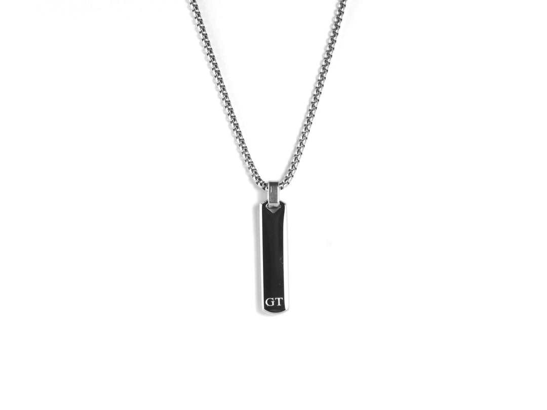 Silver Bar Personalised Initials Necklace
