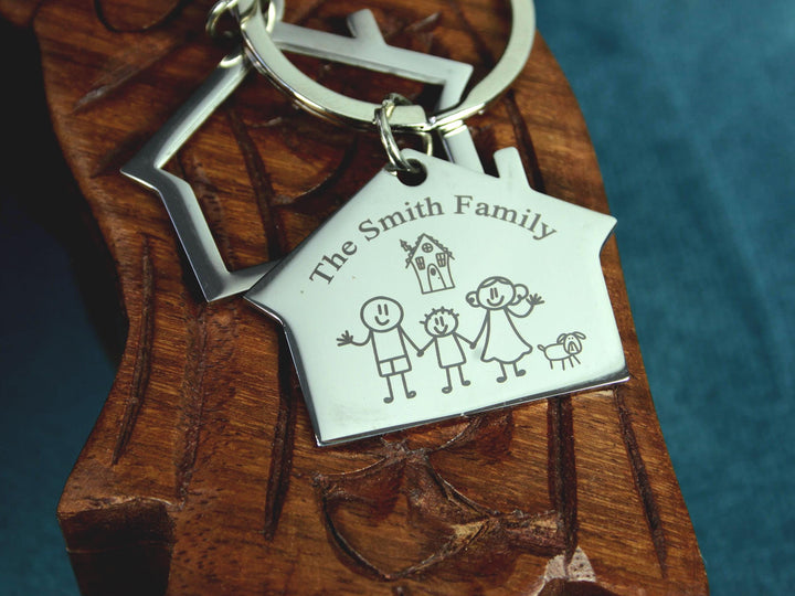 Personalised Double House Keychain