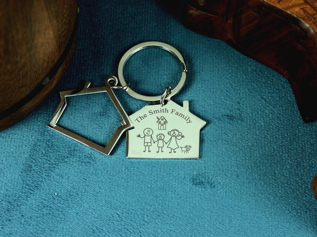 Personalised Double House Keychain