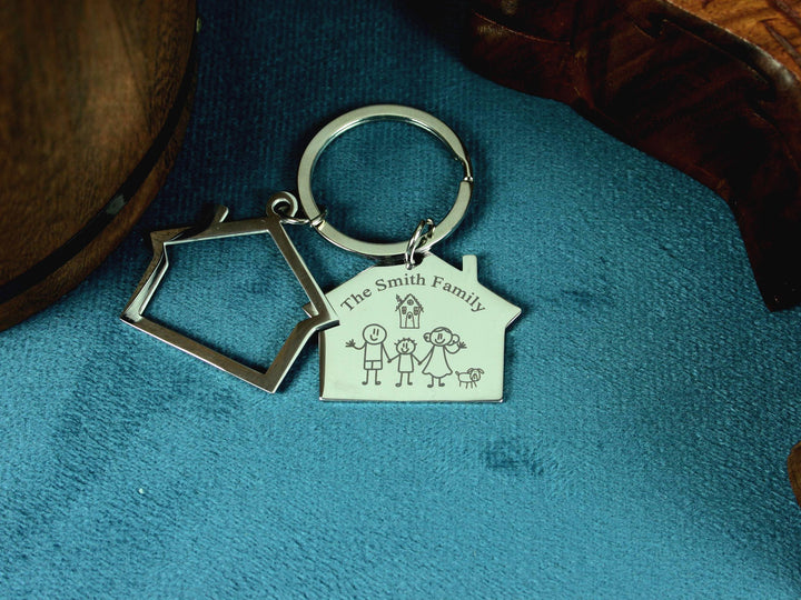 Personalised Double House Keychain