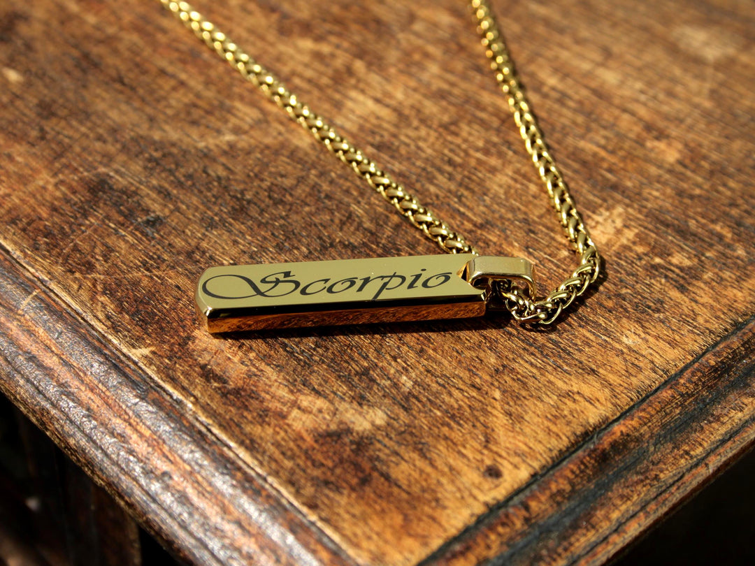 Personalised Zodiac Star Sign Bar Necklace