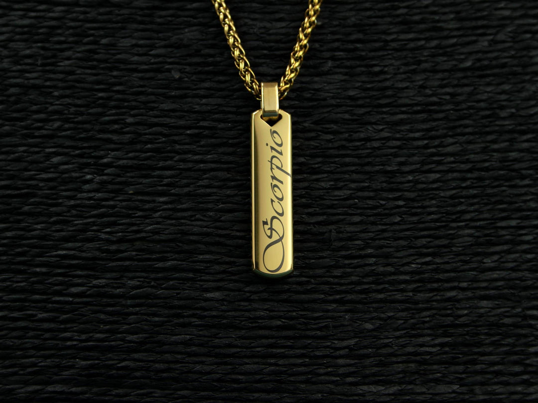 Personalised Zodiac Star Sign Bar Necklace